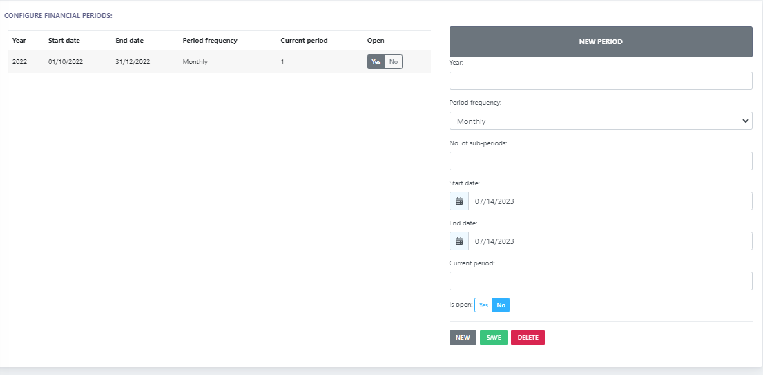 configure accounting periods